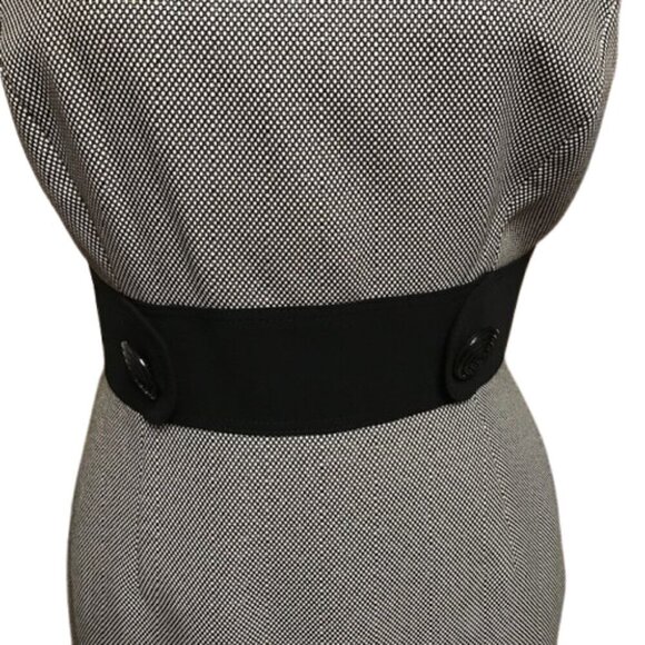 Tahari Arthur S. Levine Black/White Sheath Sleeveless Career Dress Size 6P - Picture 7 of 11